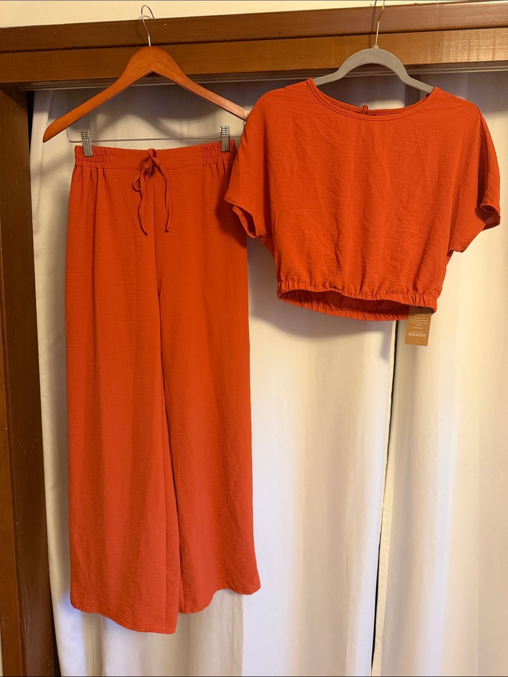 SHEIN Two-Piece Wide-Leg Set in Orange